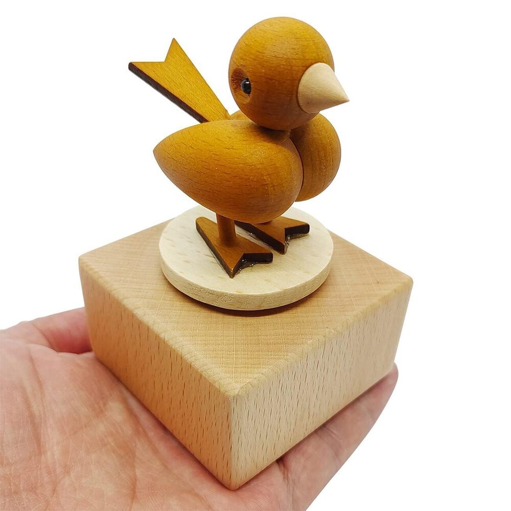 9543 Cute Little Bird Mini Music Box, Little Animals Wooden Mechanical